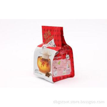Flat Bottom Stand Up Red Coffee Packaging Bags With Tear No